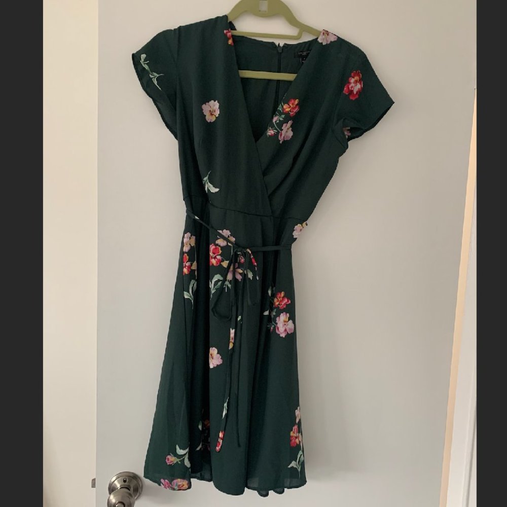 Floral Green Wrap Dress - Ann Taylor